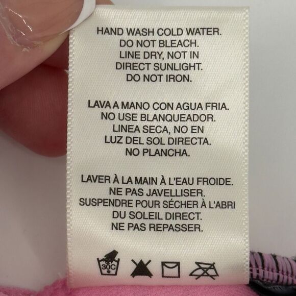 Ellen Tracy Pink Red Striped Swimsuit Size 10 One Piece Ruched Lined Padded - Picture 9 of 9